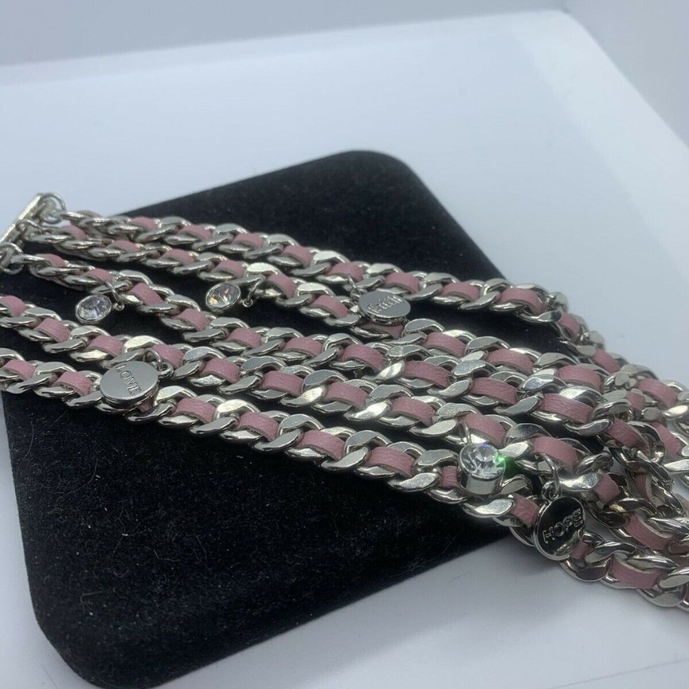 Good Works Multi Strand Leather and Beaded Bracelet W/Magnetic Clasp